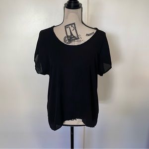 LUSH Black Flowy T-Shirt
